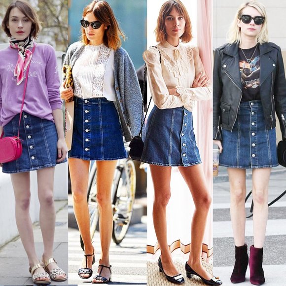 Alexa Chung for AG Womens Denim Button Skirt 30 & 31   NWOT - Picture 2 of 5